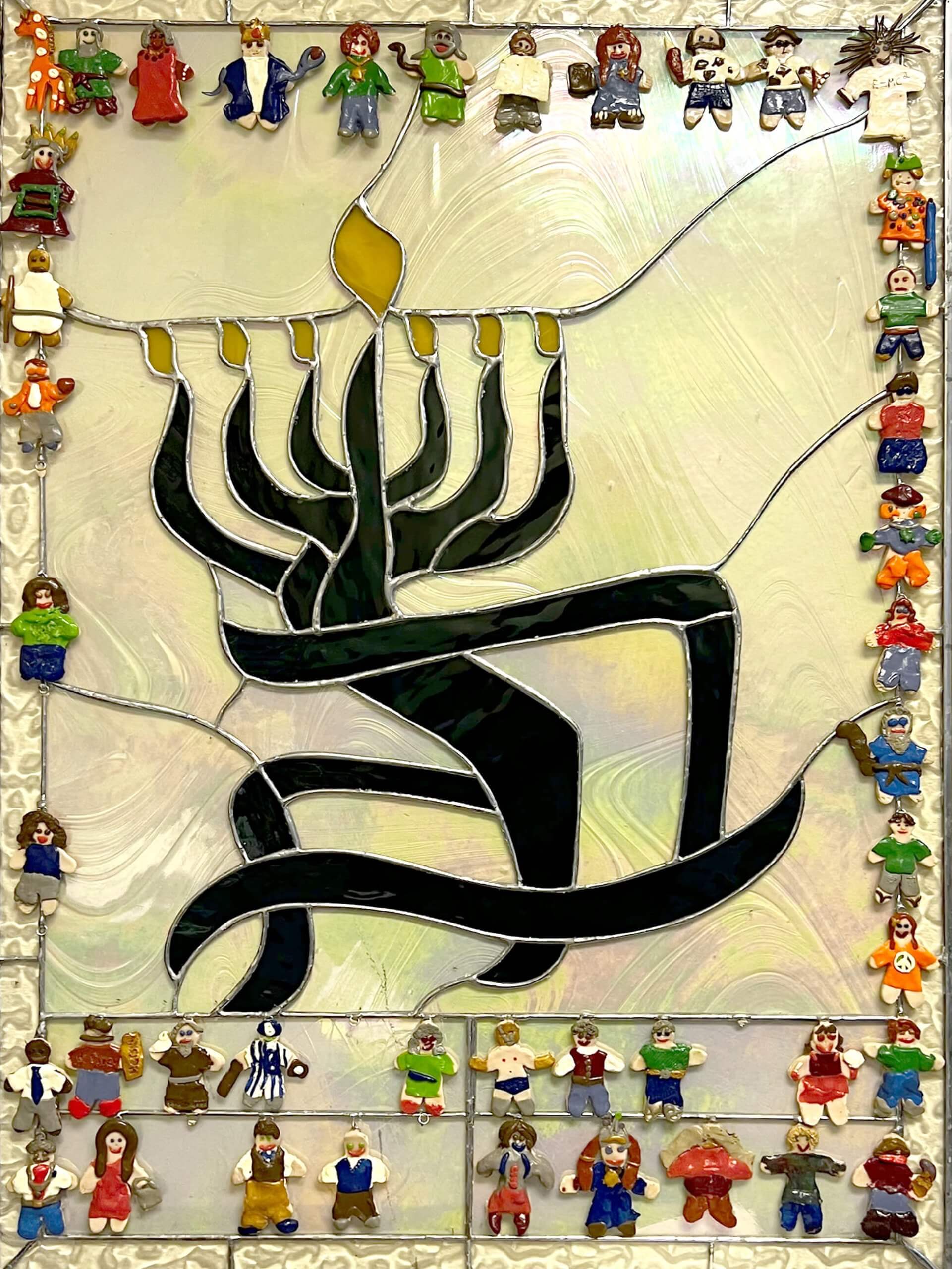 stained glass of temple logo